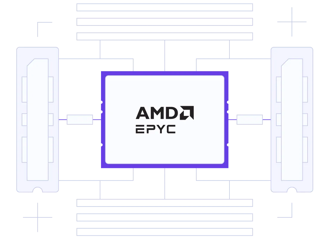 NVMe SSD krātuve un AMD EPYC procesori